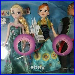 Disney Store Frozen Fever Happy Birthday Deluxe Doll Set Singing Elsa Anna 15 Pc