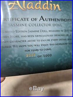 Disney Store Limited Edition TEAL Jasmine Doll 17'' NRFB in Shipper 2015