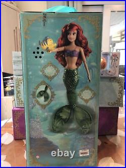 Disney Store Little Mermaid Princess Ariel Deluxe Feature Singing Doll 18 NIB