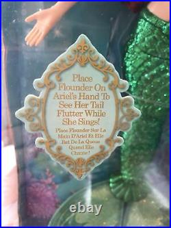 Disney Store Little Mermaid Princess Ariel Deluxe Feature Singing Doll 18 NIB