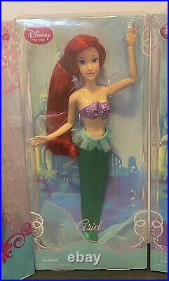 Disney Store Little Mermaid retired Doll Lot Ursula Eric Triton Ariel princess