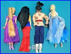 Disney Store Mattel 17 Doll Lot Princess Cinderella Ariel Hans Elsa Barbie Sized