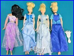 Disney Store Mattel 17 Doll Lot Princess Cinderella Ariel Hans Elsa Barbie Sized