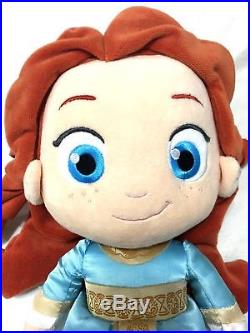 Disney Store Merida Tiana Toddler Brave Princess Stuffed Plush Doll Set RARE