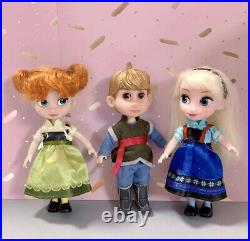 Disney Store Mini Animator Doll Set Collection15 Kristoff Mulan Elsa Anna Merida