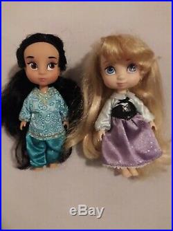 Disney Store Mini Animator Princess 11 Dolls 5 inch Mulan Tiana Belle Jasmine