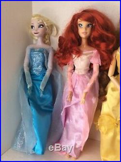 Disney Store Princess 17in Singing Dolls Lot Ariel Belle Elsa Jasmine Aurora