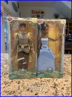 Disney Store Princess And The Frog Tiana 12 & Prince Naveen Doll Collector Set