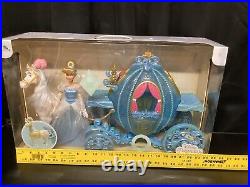 Disney Store Princess Cinderella Dolls Large Blue Pumpkin Carriage