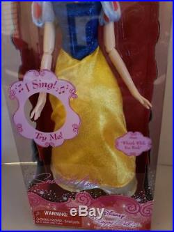 Disney Store Princess Large Snow White Singing Doll 2012 Limited Edition 17 inch