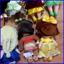 Disney Store Princess Toddler Plush Dolls Doll SET LOT of 14 RETIRED 12 Funko
