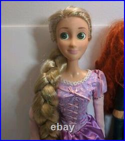 Disney Store Rapunzel & Merida 17 Inch Doll Lot of 2 Great Condition Princess