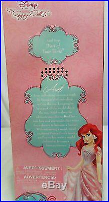 Disney Store Singing Princess Ariel Doll In pink dress 17 Sold Out