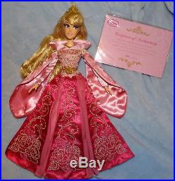Disney Store Sleeping Beauty PRINCESS AURORA PINK 17 Limited Edition DOLL COA