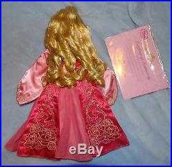 Disney Store Sleeping Beauty PRINCESS AURORA PINK 17 Limited Edition DOLL COA