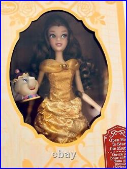 Disney Store Spinning & Lights Belle 16 Doll Singing Potts Beauty & Beast 2016