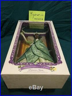 Disney Store TIANA Doll 17 Limited Edition 5000 PRINCESS AND THE FROG LE NEW