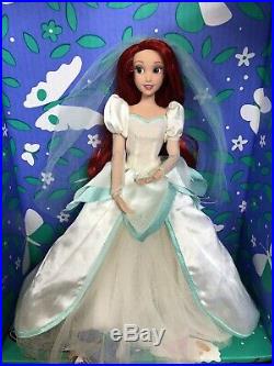 Disney Store The Little Mermaid Ariel Wedding Dress Doll Princess Jointed