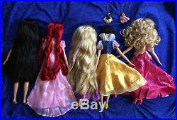 Disney singing dolls 17 LOT of 5 Ariel Rapunzel Pocahontas Aurora Snow White