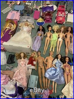 HUGE Disney Princess Barbie ken Kelly Lot 110+ Dolls, Accessories, Prince, shoes