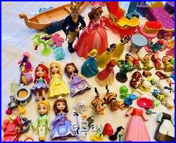 HUGE LOT Disney Magic Clip Polly Pocket Princess Prince Dolls Figures Gowns More