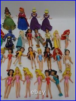 HUGE Polly pocket Disney princess lot 41 dolls with 155 piece clothing & shoes