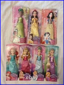 Hasbro Disney Princess Royal Shimmer Doll Collection 7 Dolls New In Box