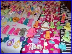 Huge 300+polly Pocket Lot 100 Dollsdisney Princess/prince Magic Clips Clothes+