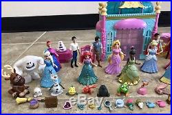 Huge Disney Princess Magiclip polly pocket LOT Dolls Dresses Castle furniture