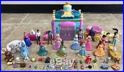 Huge Disney Princess Magiclip polly pocket LOT Dolls Dresses Castle furniture