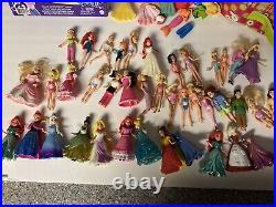 Huge lot Polly Pocket dolls 37 dolls vintage+/new playset+ magiclip/ Disney/case
