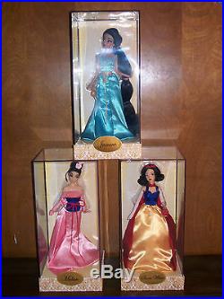 LE Disney Designer Princess Dolls, Snow White, Mulan, Jasmine