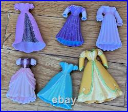 LOT Disney Princess Polly Pocket Figure Dolls Clothes 75+pieces Male And Female