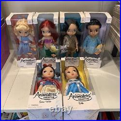 LOT OF 6 NIB disney animators collection Dolls POCAHONTAS BELLE SNOW WHITE