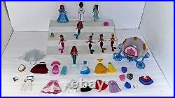 LOT POLLY POCKET DISNEY -2 Beauty & the Beast Castles Princess Dolls Carriage- &