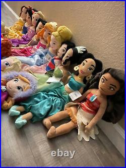 LOT of 16 Disney Plush Princess Dolls 21 Rapunzel Ariel & MORE RARE SHIP NOW