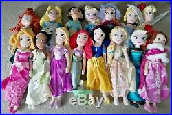 Large Bundle Disney Store Princess Dolls Plushes 50cm 15 Dolls Jasmine Belle