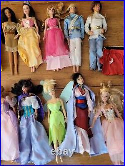 Large Lot of Vintage Disney Princess Dolls + 2 prince dolls as shown late 90