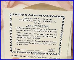 Lee Middleton Forget-me-not Sleeping Doll Signed Original Certificate & Bible