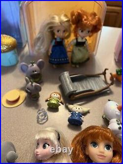 Lot DISNEY ANIMATORS COLLECTION 5 Princess Mini Dolls Cases Accessories 8 sets