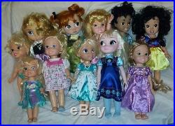 Lot Of 11 Disney Store Animator Toddler Princess Collector Dolls