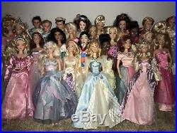 Lot Of 27 Mattel Disney Barbie Princess And Ken Prince Dolls Dresses Horse