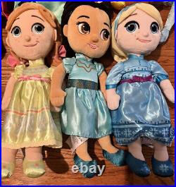 Lot Of 9 Disney Animator Princesses & 2 Grown Princesses Plush Dolls Stuffed