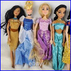 Lot of 11 Disney Princess Jointed Articulated Dolls Tiana Belle Ariel Mulan 12