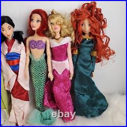 Lot of 11 Disney Princess Jointed Articulated Dolls Tiana Belle Ariel Mulan 12