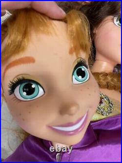 Lot of 4 Disney Princess Rapunzel, Belle, Elsa & Anna My Size Doll 3 ft Charity
