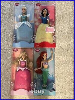 Lot of 4 Disney Store Classic 12 Disney Princess Dolls New HTF