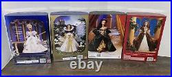 Lot of 4 Special Edition Disney's Holiday Princess Barbies 1996-1999