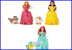 MATTEL Genuine Disney Princess Glitter Glider Dolls NEW Ariel Aurora & Belle