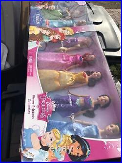 Mattel Disney Princess Collection 7 Dolls Anna, Elsa Target Opening Wear Box Rip
